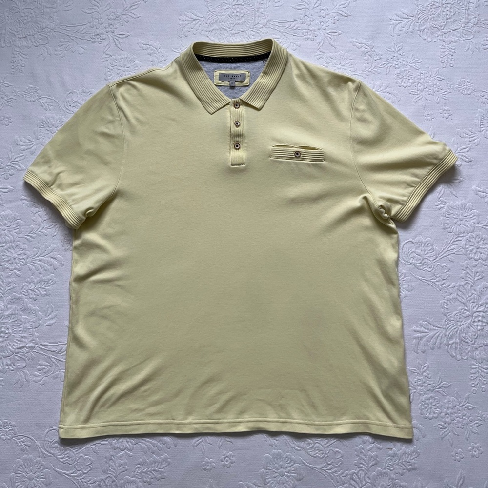 Ted Baker Men’s Short Sleeve Polo Shirt Yellow Size 5/XL